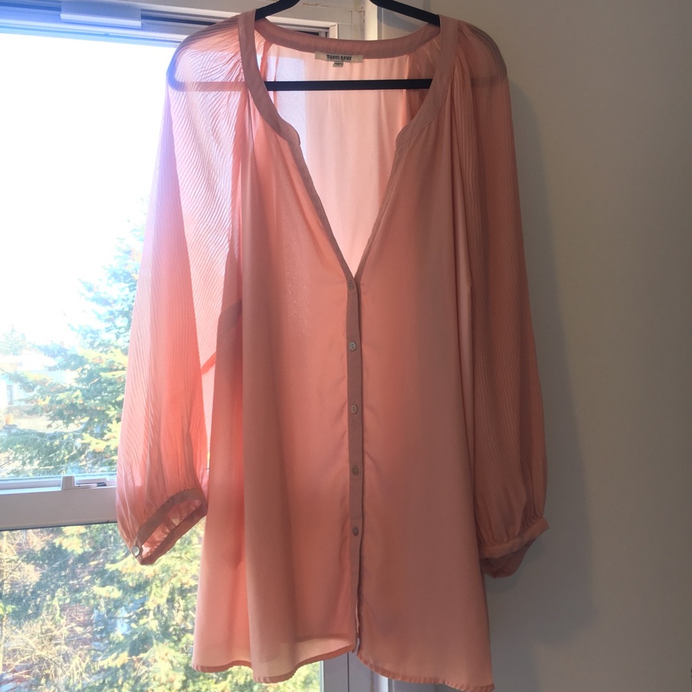 Plus Size Light Pink Sleeve Top